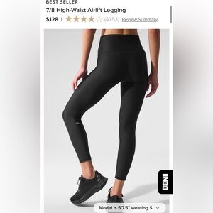 ALO Yoga Black High-Waisted Leggings 7/8